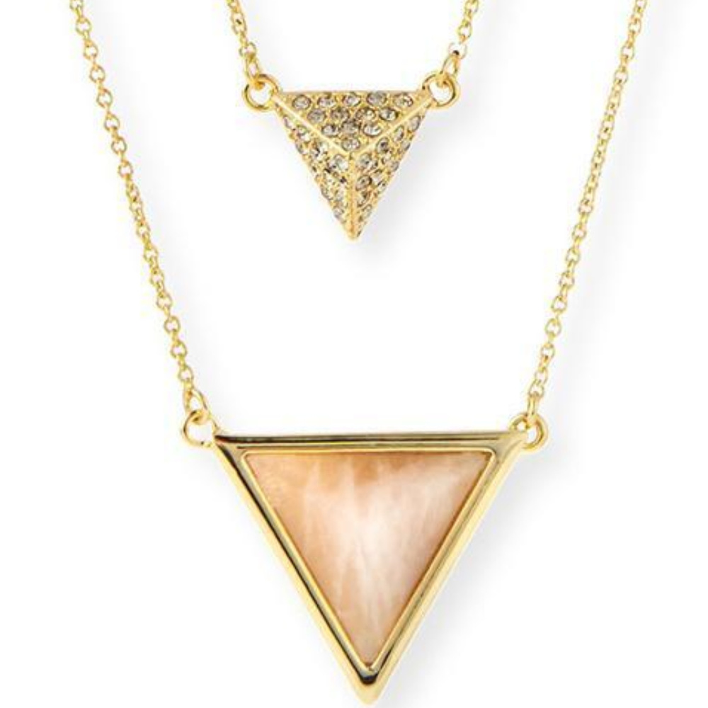 SOLD House of Harlow triangle double gold necklace - Picture 1 of 2